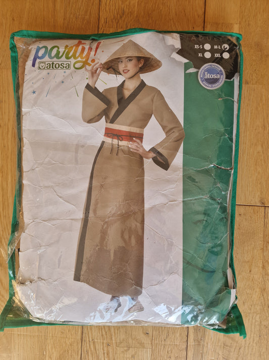 Atosa Adult Oriental Costume Robe with Sash – Size M/L (Open Box/Damaged Packaging)
