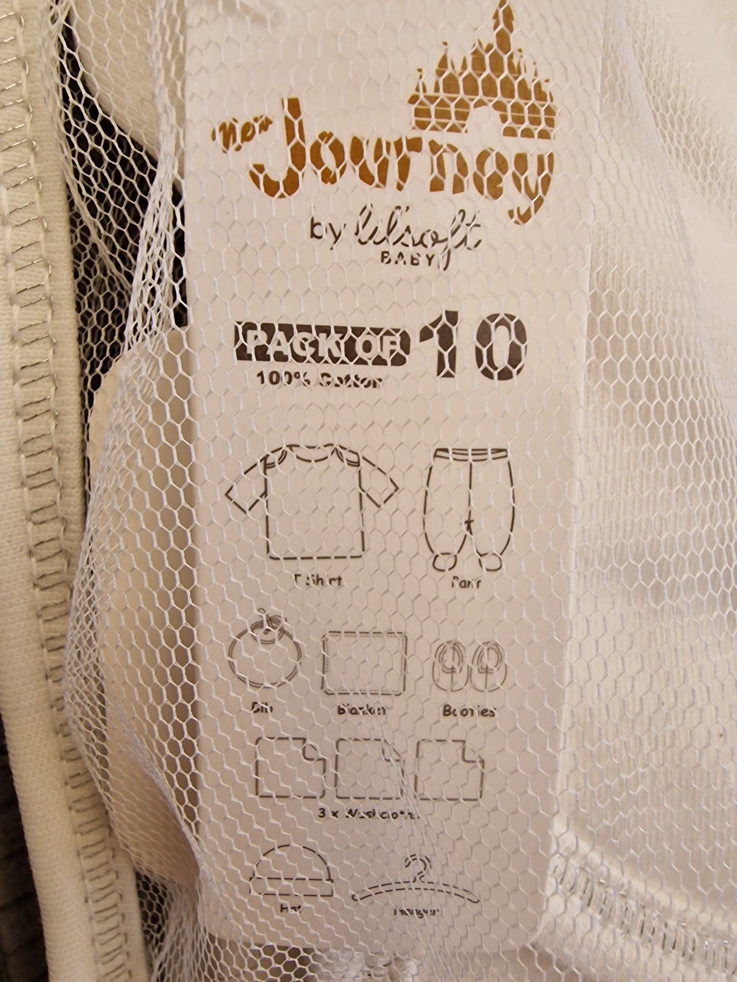 Lilsoft 'New Journey' 10-Piece Luxury Cotton Baby Gift Set – Unisex White & Silver