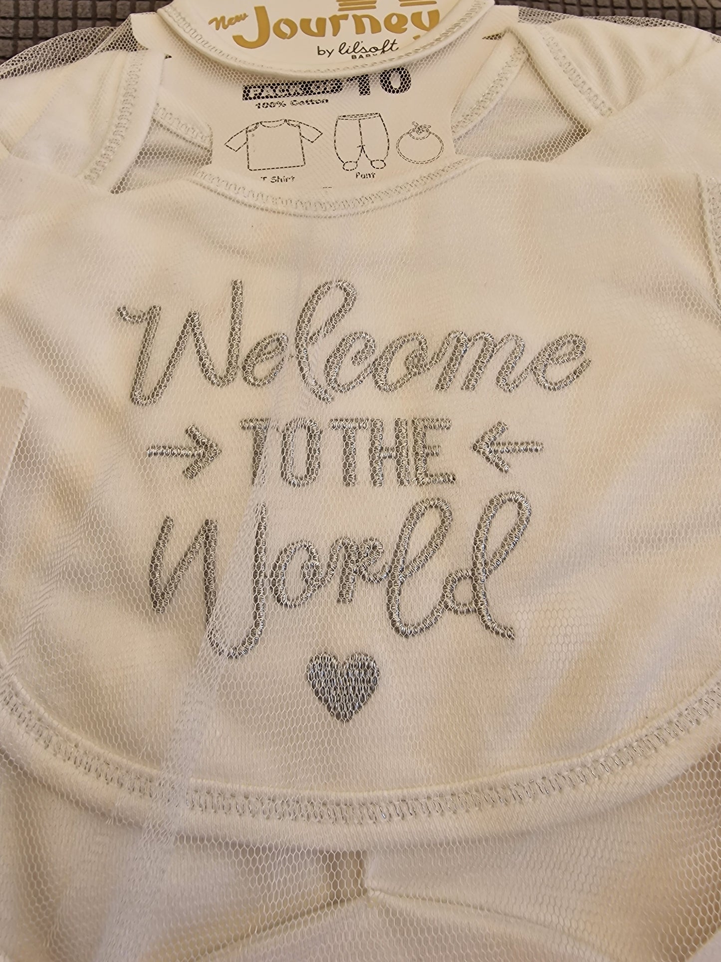 Lilsoft 'New Journey' 10-Piece Luxury Cotton Baby Gift Set – Unisex White & Silver