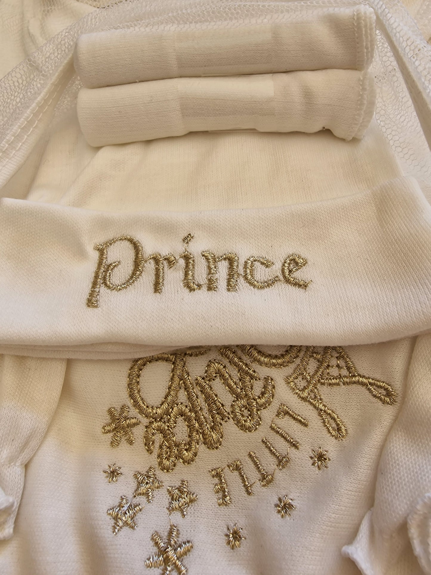 Lilsoft Newborn Baby Boy 11-Piece Gift Set - "Little Prince" White & Gold Starter Set