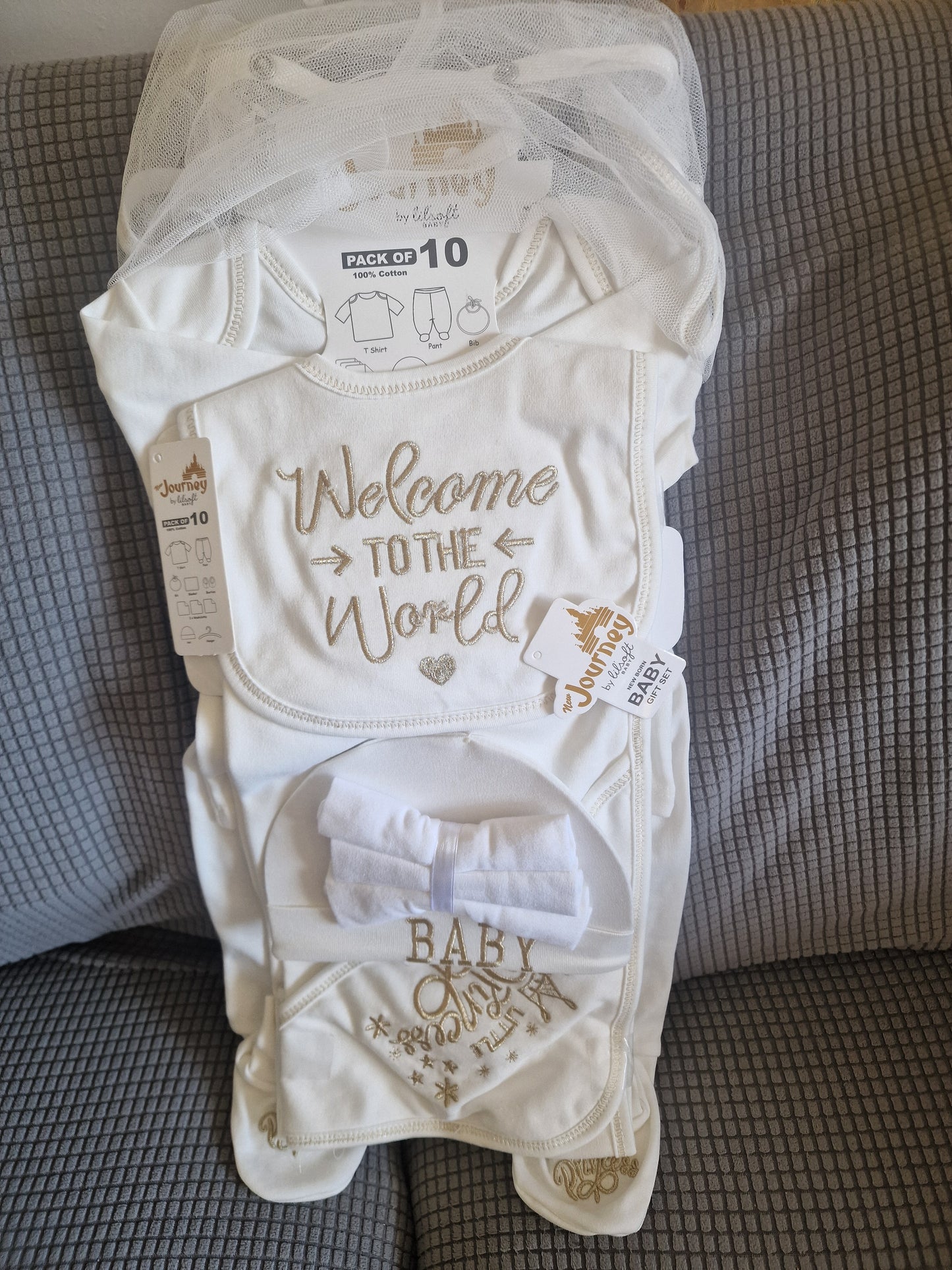 Lil'Soft "New Journey" 10-Piece Baby Girl Gift Set – Newborn (100% Cotton)