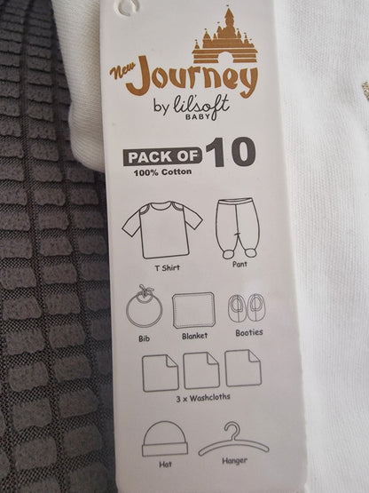 Lil'Soft "New Journey" 10-Piece Baby Girl Gift Set – Newborn (100% Cotton)