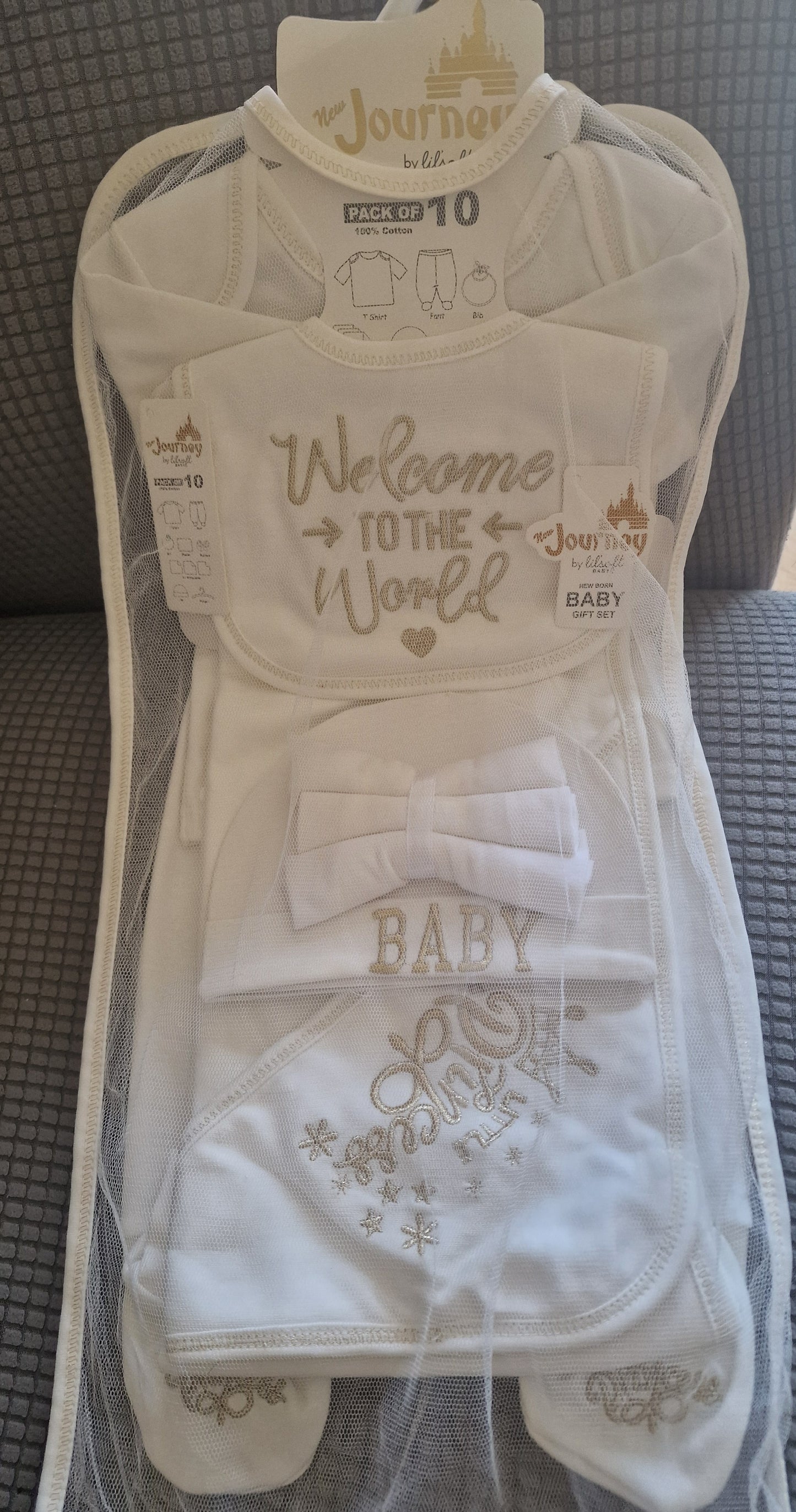 Lil'Soft "New Journey" 10-Piece Baby Girl Gift Set – Newborn (100% Cotton)