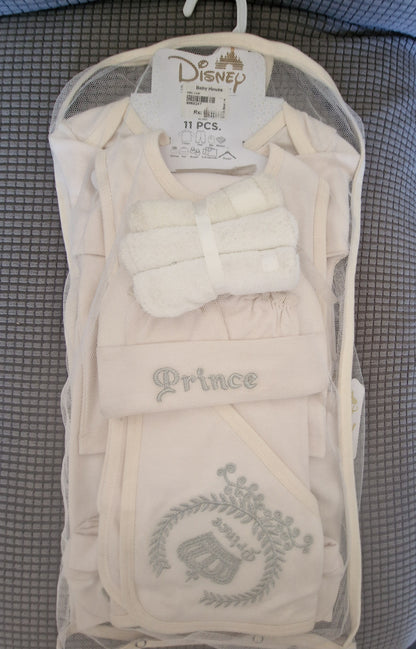 Disney Baby Luxury 11-Piece "Prince" Newborn Gift Set - Cream & Silver