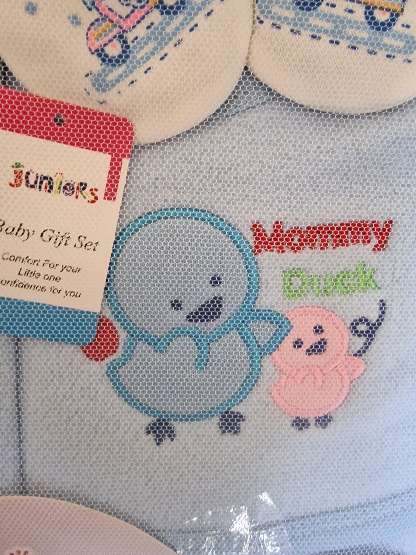 Juniors 8-Piece Newborn Baby Boy Gift Set – Blue "Mommy Duck" & Scooter Theme