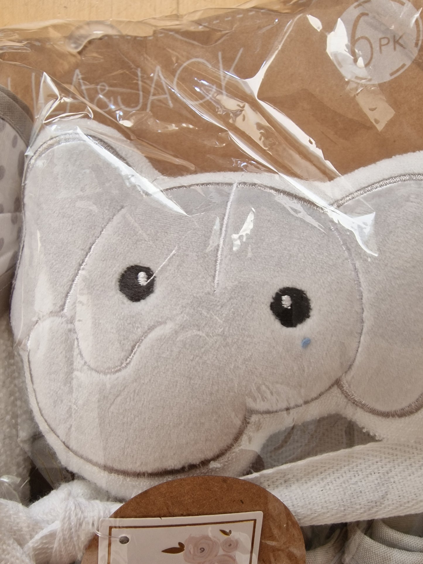Lila & Jack 6-Piece Luxury Baby Bath Gift Set – Elephant Grey