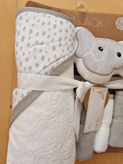 Lila & Jack 6-Piece Luxury Baby Bath Gift Set – Elephant Grey