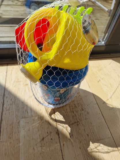 Kids Penguin Beach Toy Set - 6 Piece Bucket, Spade & Watering Can Set