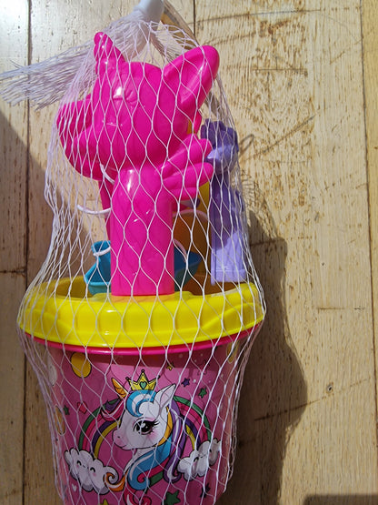 Stay Magical Unicorn Beach Toy Set - 6 Piece Sand Play Bucket Kit