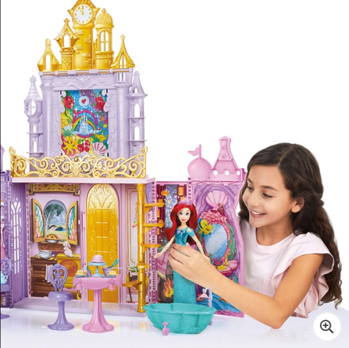 Disney Princess Fold ‘n Go Celebration Castle Playset with 20 Accessories