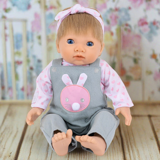 Tiny Treasures  Baby Doll in Pink Bunny Outfit 44cm