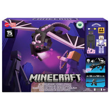 Load image into Gallery viewer, Minecraft 15th Anniversary Ender Dragon with Steve and Enderman figures
