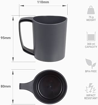 Plastic Mug For Camping, Travel & Outdoor - Graphite