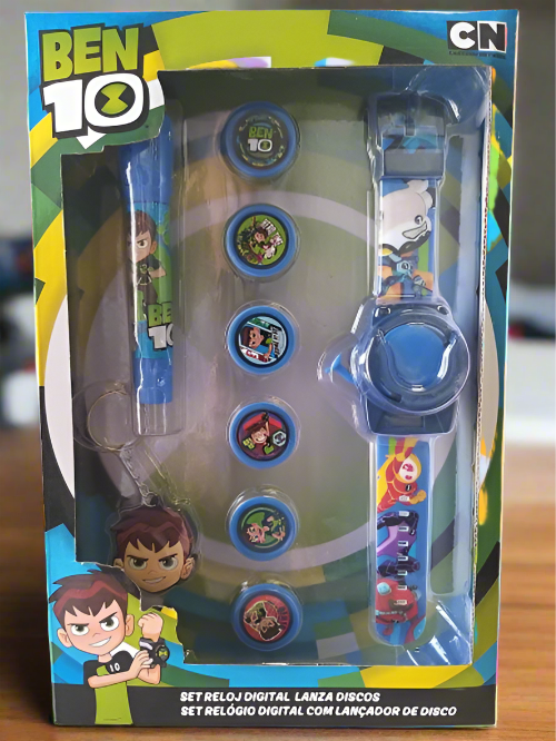 Ben 10 Set Watch 6 Discs Flashlight And Keychain