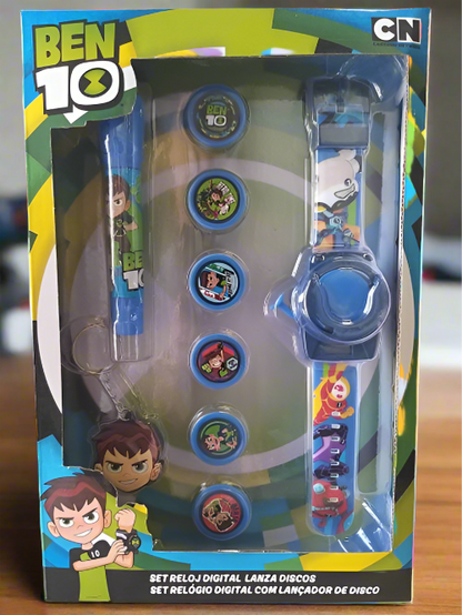 Ben 10 Set Watch 6 Discs Flashlight And Keychain