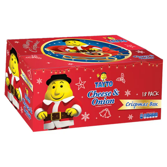 Tayto Cheese & Onion Party Box 25G X 18 Crisp Packets