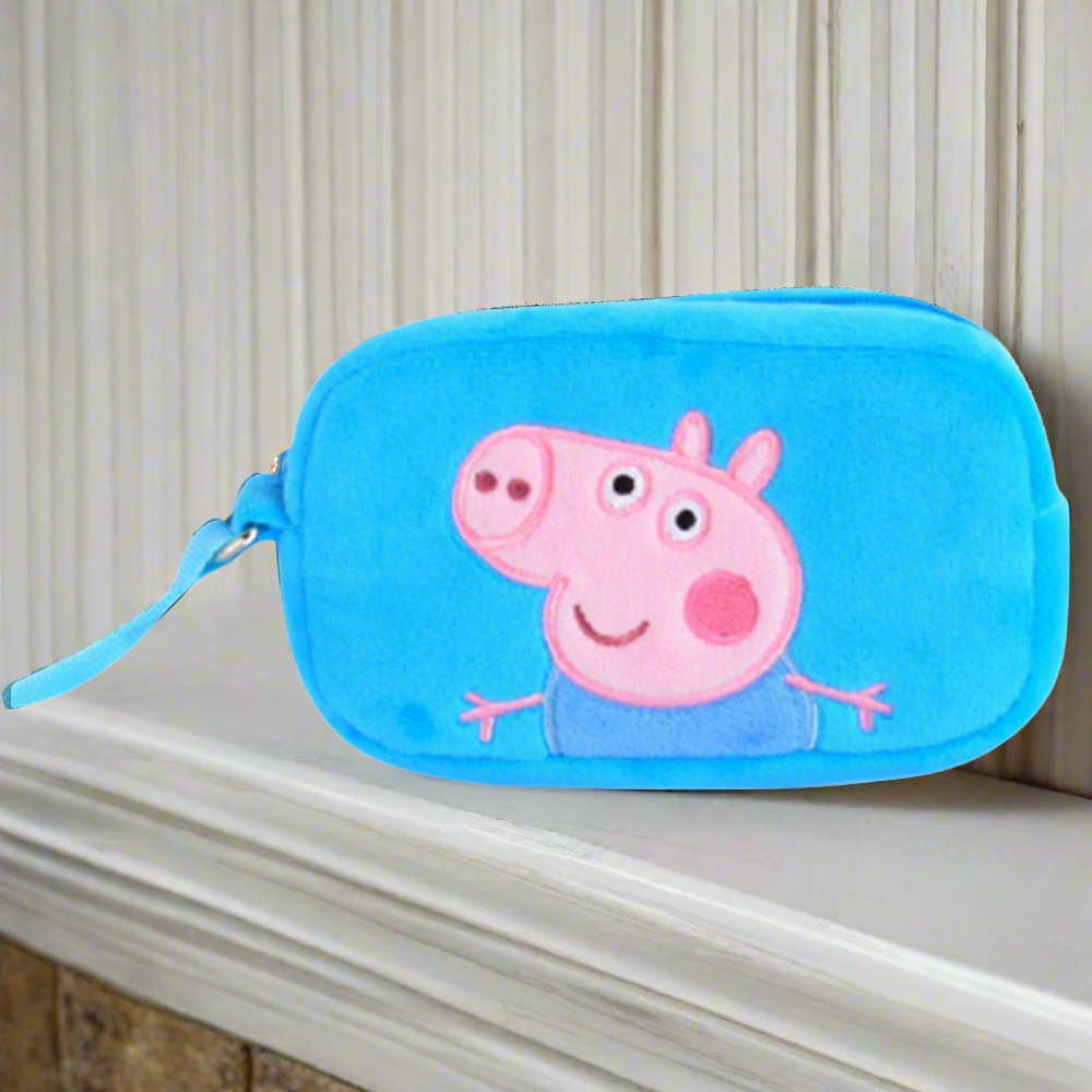 Soft Plush Toy Wallet Pouch for Kids- Blue George