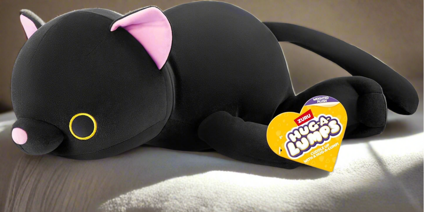 Hug-A-Lumps Luna  the Black Kitty Weighted Soft Toy by ZURU