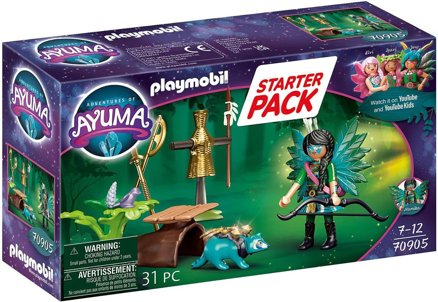 PLAYMOBIL Adventures of Ayuma 70905 Starter Pack Knight Fairy with Raccoon