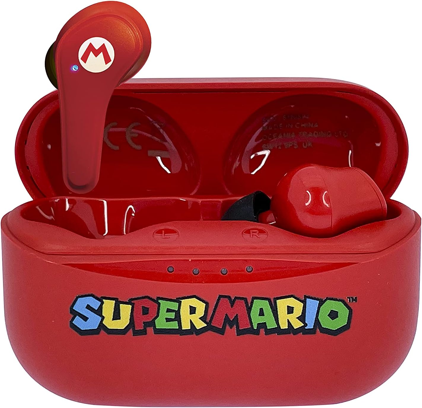 Super Mario  Wireless Earphones with Charging Case Red