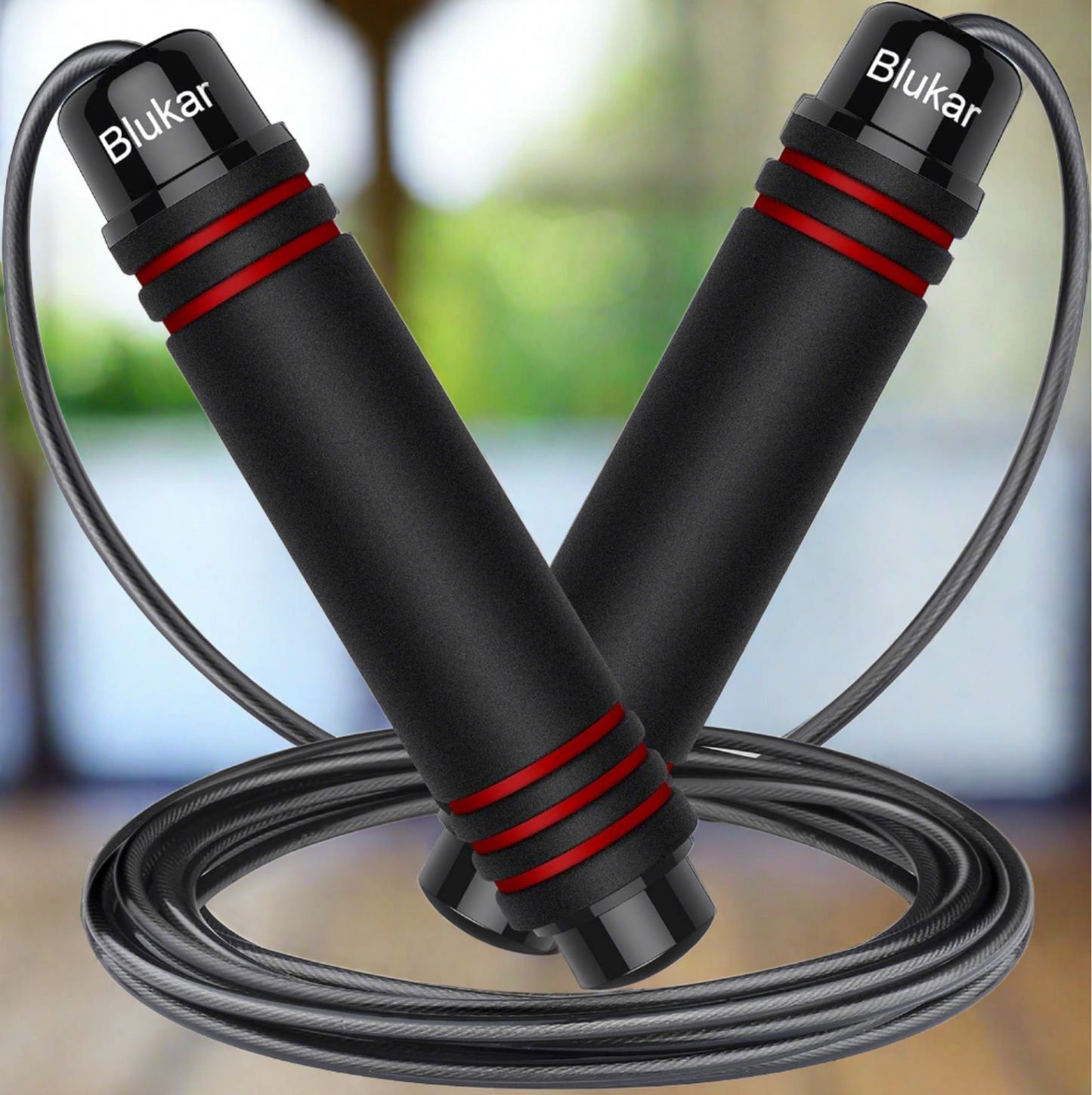 Skipping Rope Speed Jump soft foam handles by Blukar