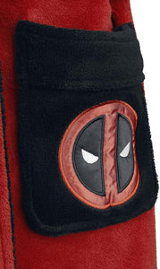 Deadpool  Marvel Fleece Adult Dressing Gown Bathrobe Red One Size