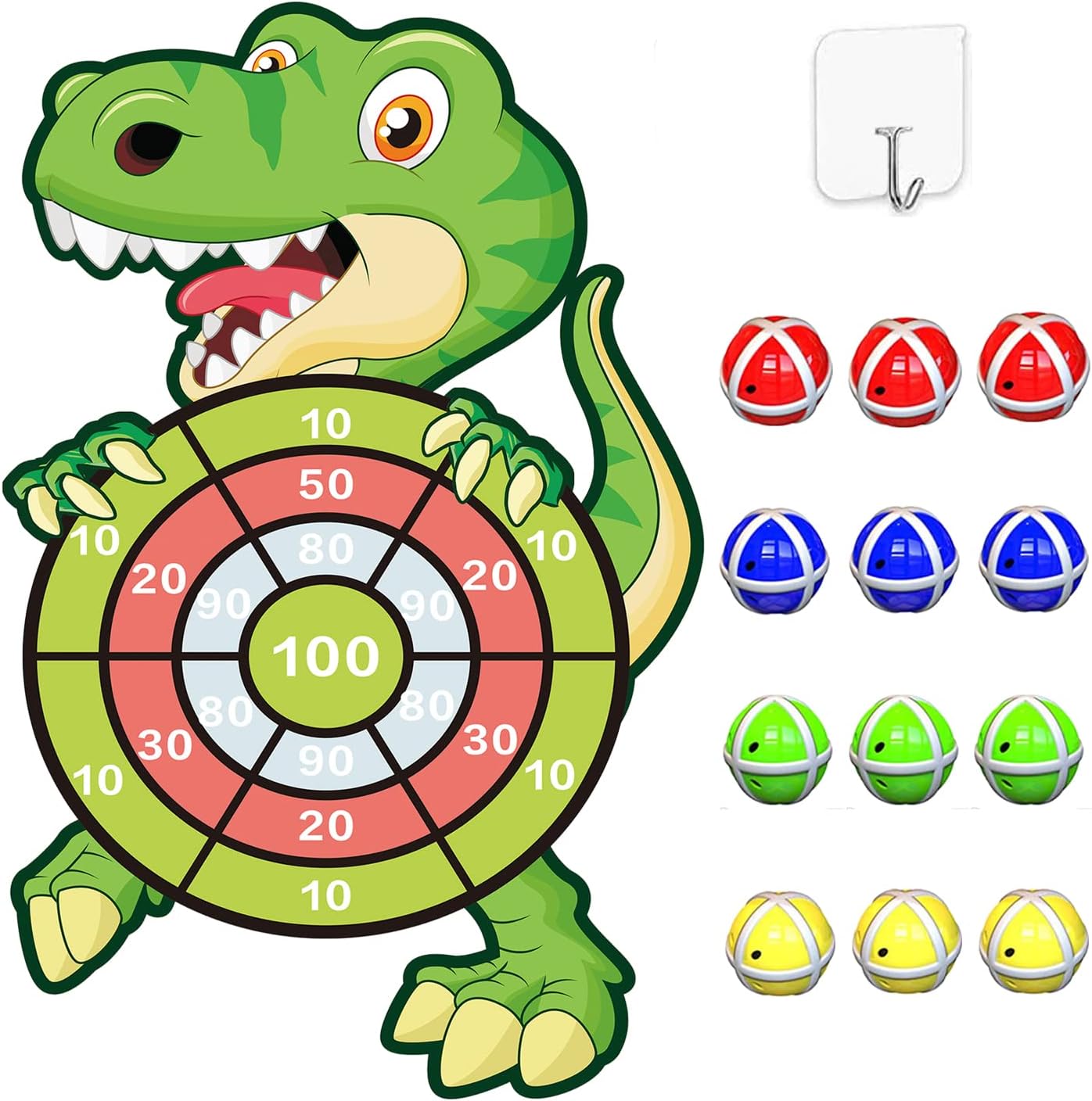 30" Large Kids Dinosaur Dart Board Set