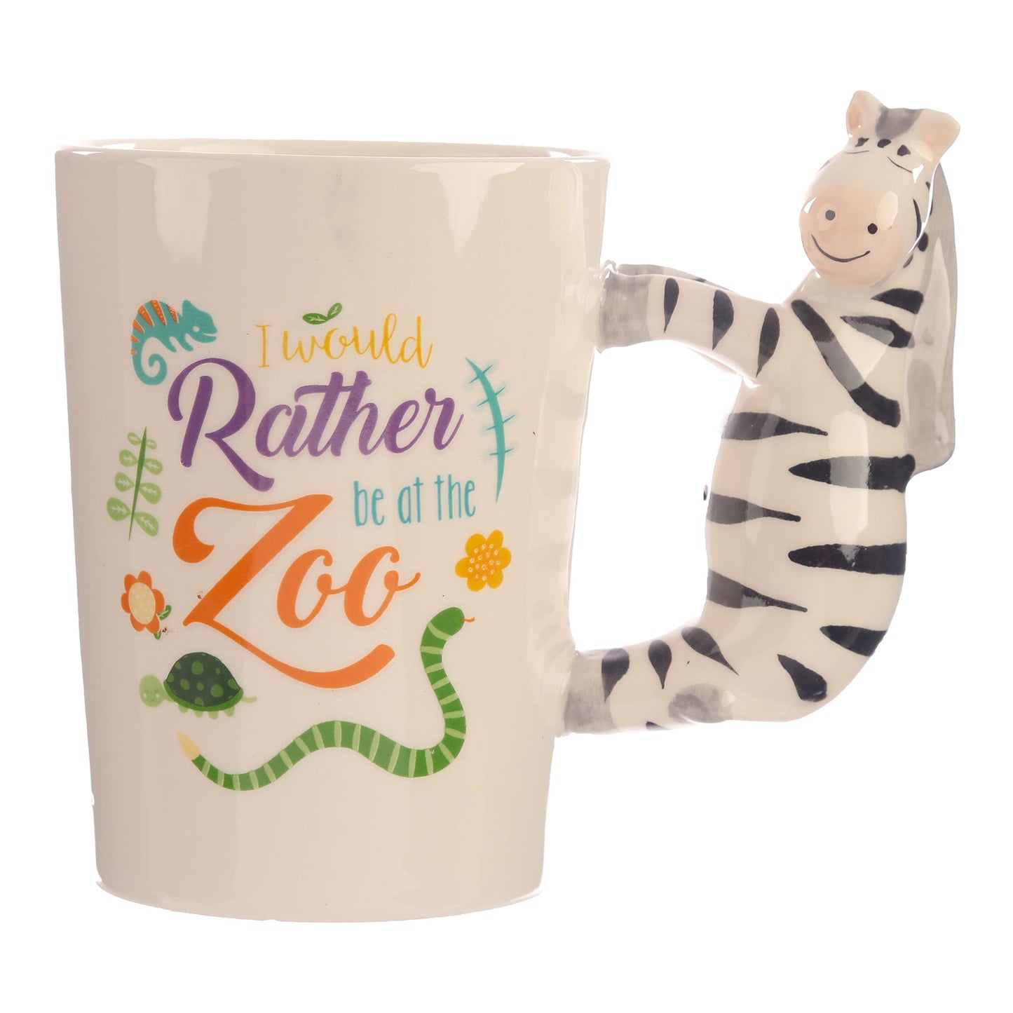 Zebra Shaped Handle Mug Ceramic Height 12cm Width 13.5cm Depth 8.5cm