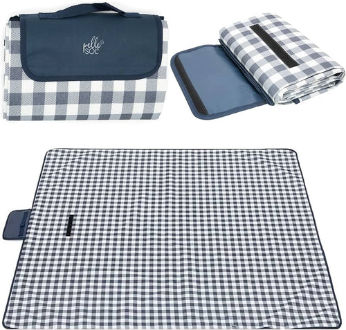 Ultimate Foldable Outdoor Blue Picnic Blanket: Pelle & Sol's Beach Companion