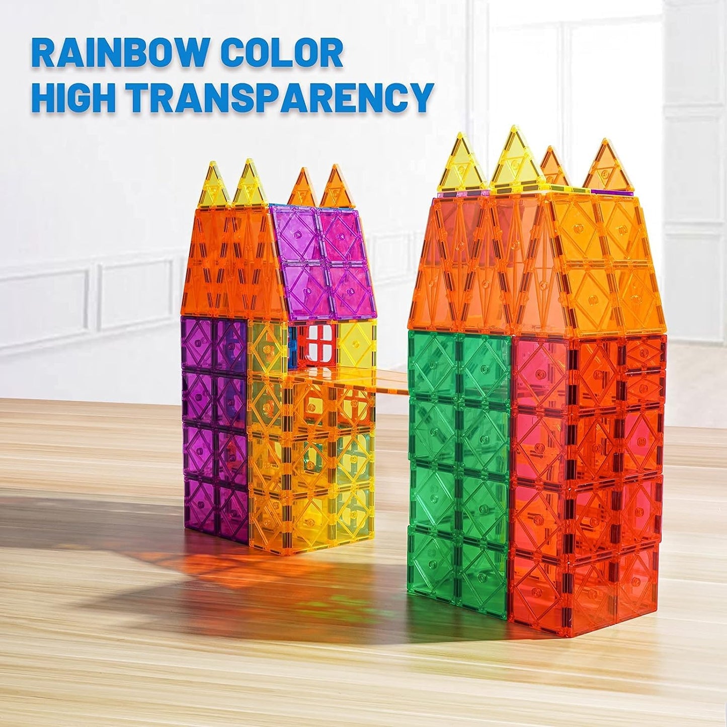 Magnetic Tiles 100Pcs 3D Magnetic Building Blocks Tiles Set