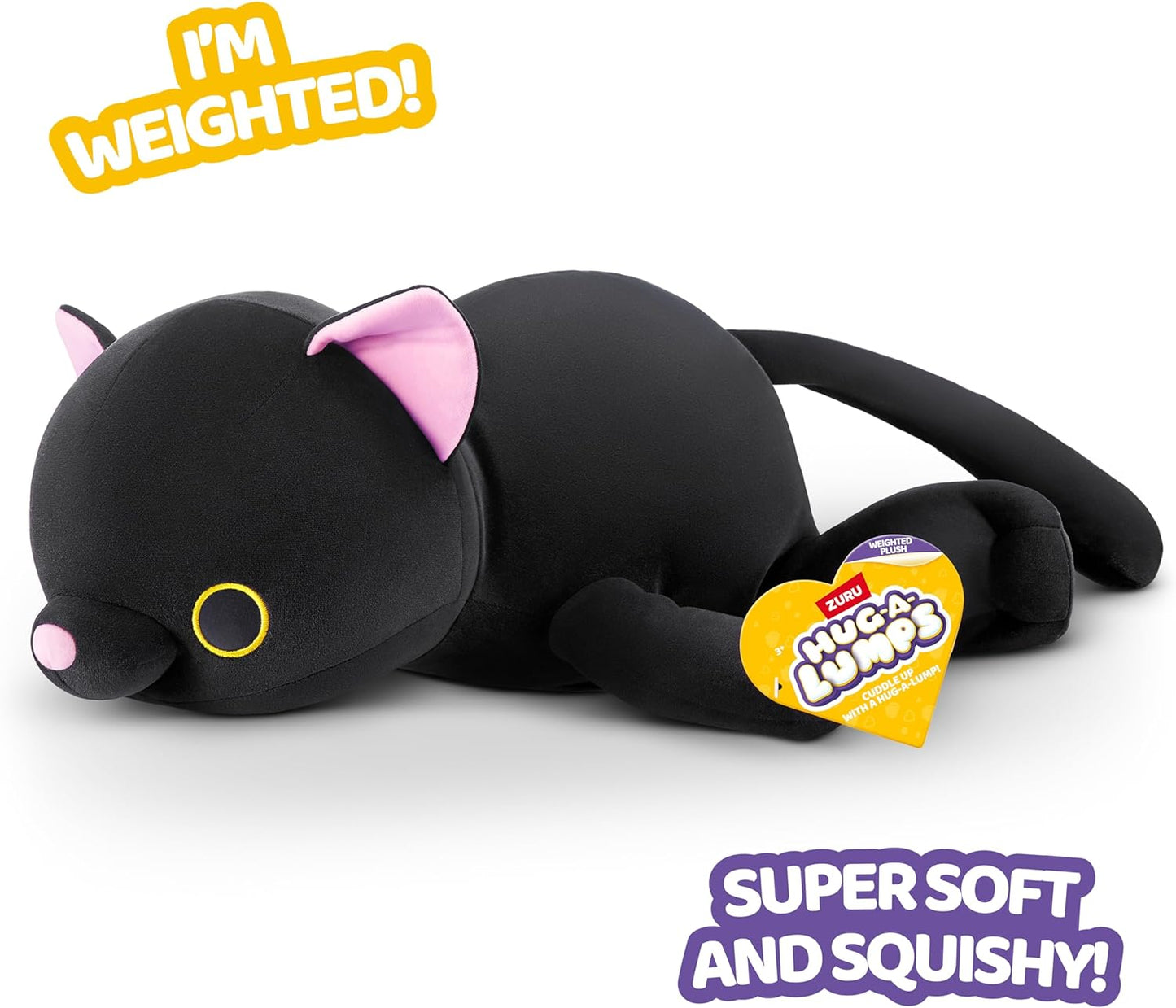 Hug-A-Lumps Luna  the Black Kitty Weighted Soft Toy by ZURU