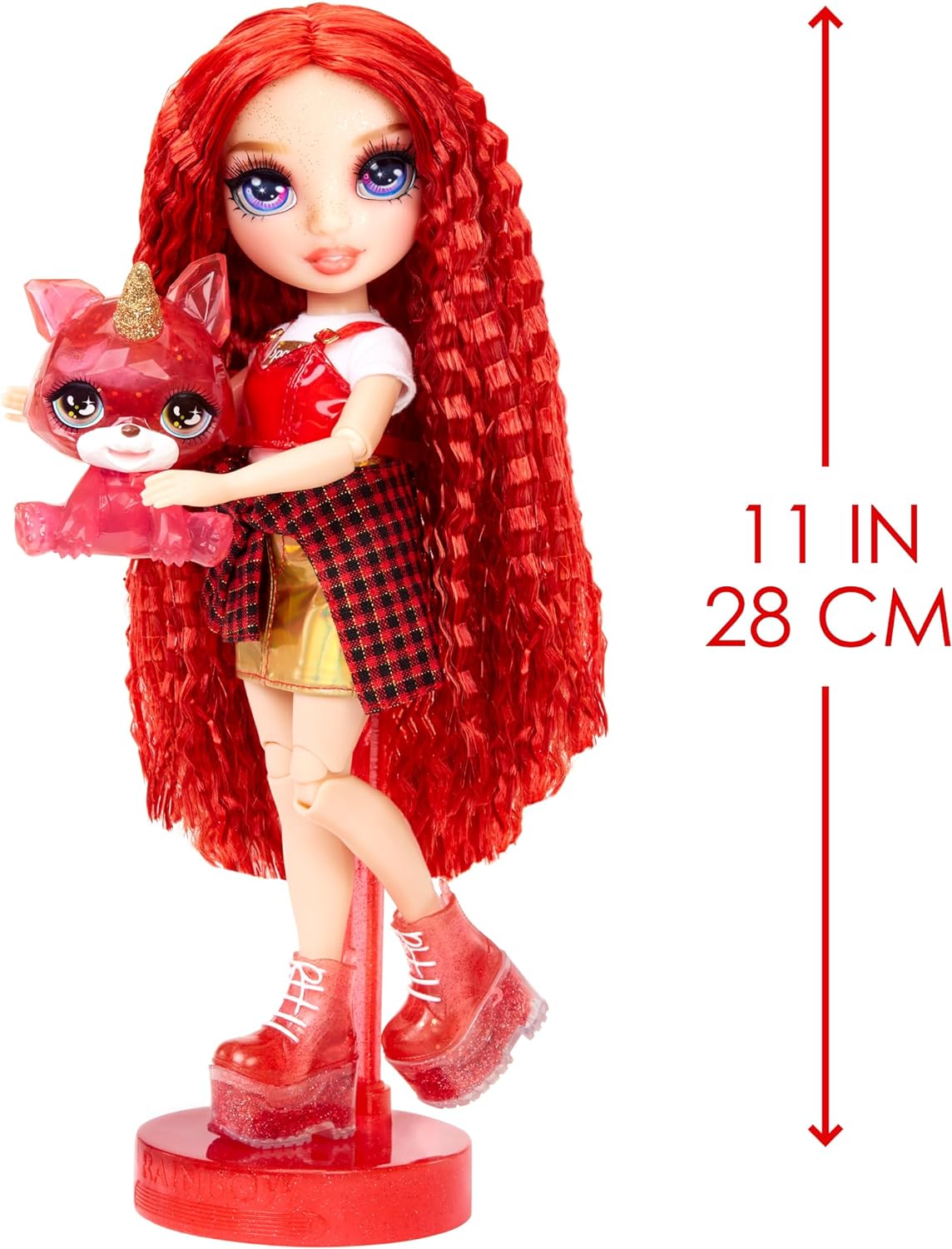 Rainbow High Fashion Doll with Slime & Pet - Ruby Anderson (Red) - 28 cm Shimmer Doll with Sparkle Slime, Magical Pet and Fashion Accessories