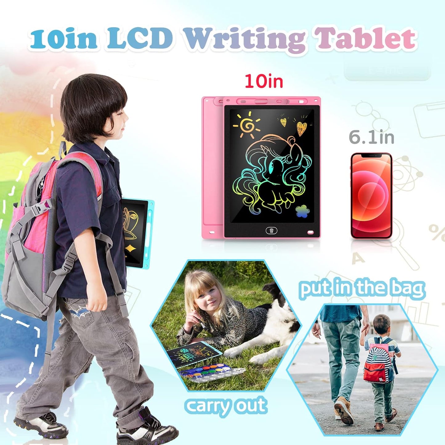 LCD Writing Tablet for Kids 2 Pack