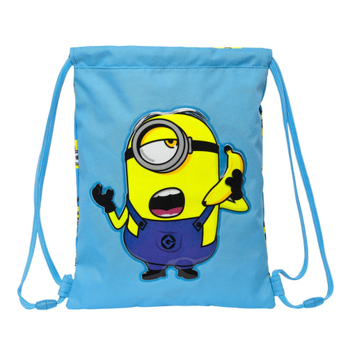 Backpack with Strings Minions Minionstatic Blue (26 x 34 x 1 cm)