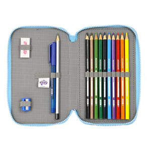Double Pencil Case My Little Pony Wild & free Blue Pink 12.5 x 19.5 x 4 cm (28 Pieces)