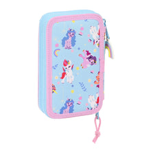 Load image into Gallery viewer, Double Pencil Case My Little Pony Wild &amp; free Blue Pink 12.5 x 19.5 x 4 cm (28 Pieces)