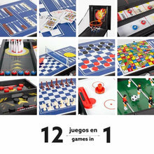 Load image into Gallery viewer, 12 in 1 Table football basketball skittles chess ice hockey card games draughts