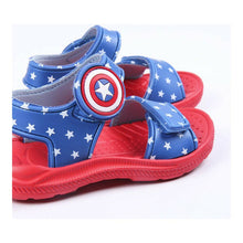 Load image into Gallery viewer, &quot;Avengers Blue Beach Sandals: Step into Superhero Style