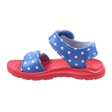 Load image into Gallery viewer, &quot;Avengers Blue Beach Sandals: Step into Superhero Style