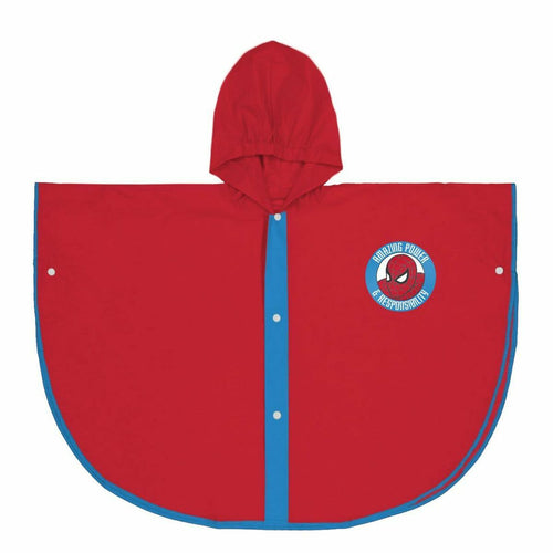 Waterproof Poncho with Hood Spider-Man Red