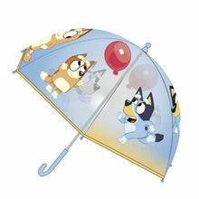 Load image into Gallery viewer, Umbrella Bluey dog Bluewith red balloon  PoE 45 cm