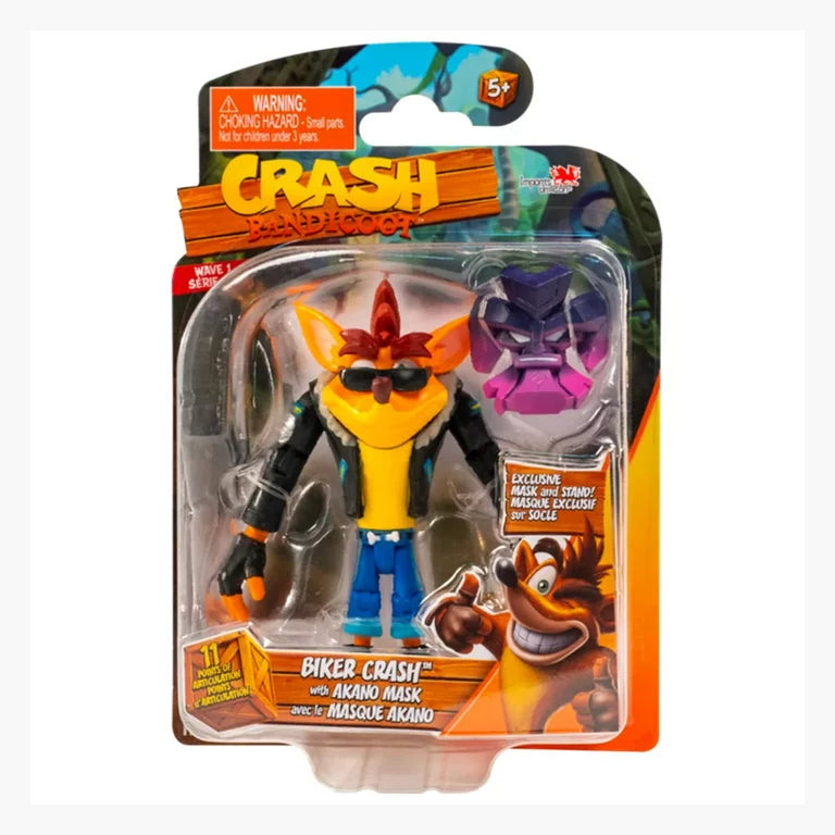 Crash Bandicoot 11cm Biker Crash with Akano Mask Collectable Figure