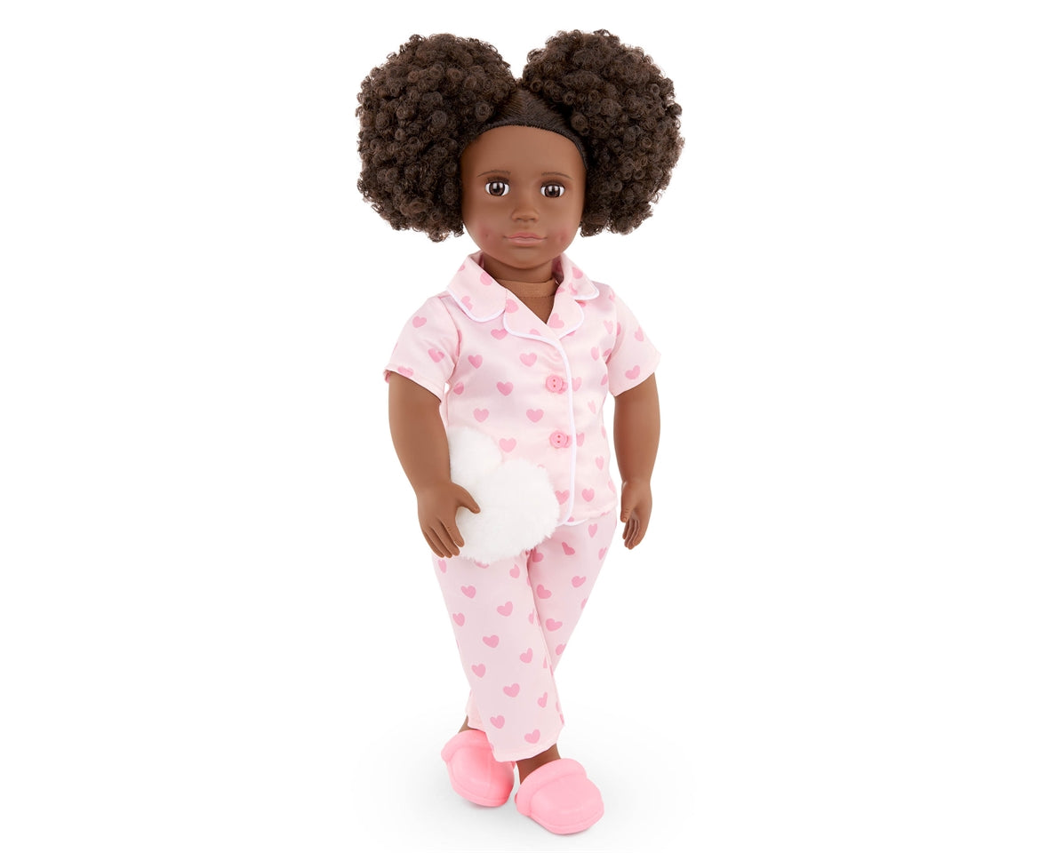 Our Generation Tanisha 18-inch Sleepover Doll in Matching Pink PJs