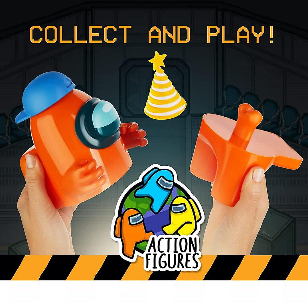 Among Us Series 2 Action Figure Orange Crewmate Includes 2 Hats Hands And Acc