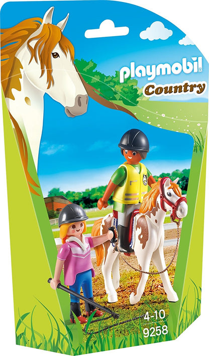 Playmobil Country 9258 Riding Instructor Horse & Student Action Figure