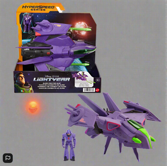 Disney Pixar Lightyear Hyperspeed Series Zurg Fighter Ship and Zurg