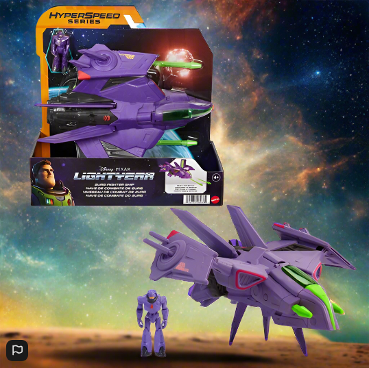 Disney Pixar Lightyear Hyperspeed Series Zurg Fighter Ship and Zurg