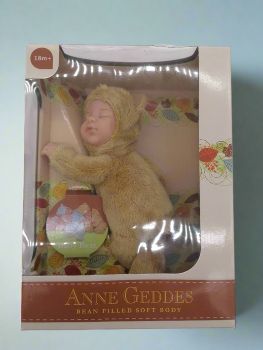 Anne Geddes 9 inch Baby Light Brown Bear Doll - Bean Filled Soft Body Collection