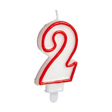 Load image into Gallery viewer, Candle Birthday Number 2 Red White (12 Units)