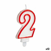 Load image into Gallery viewer, Candle Birthday Number 2 Red White (12 Units)